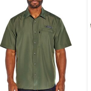 Eddie Bauer Men's Green Casual Button Down Shirt